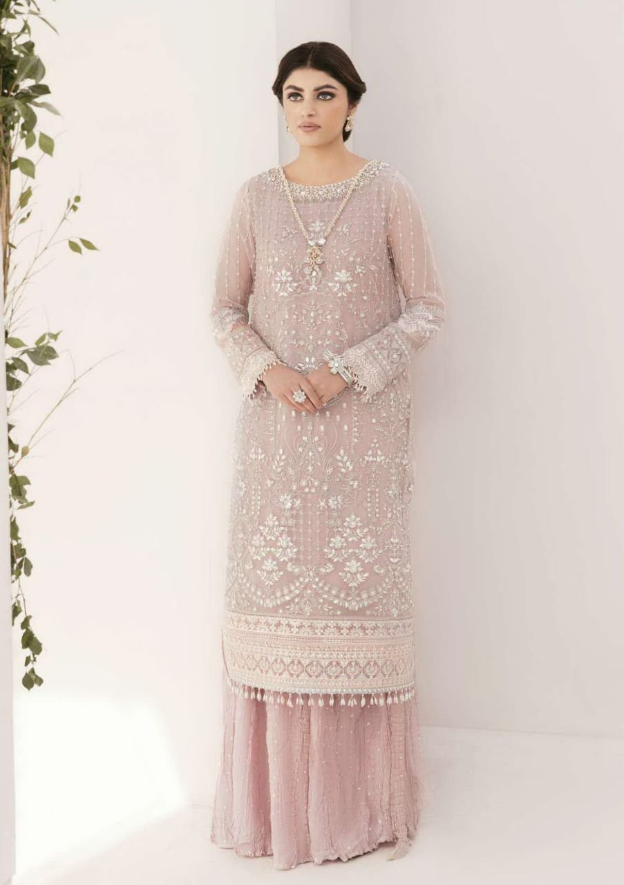 Baroque New Arrival organza Dress Formal Collection 3piece Unstitched