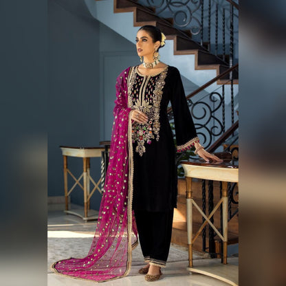 Khuda buksh Velvet handwork dress unstiched