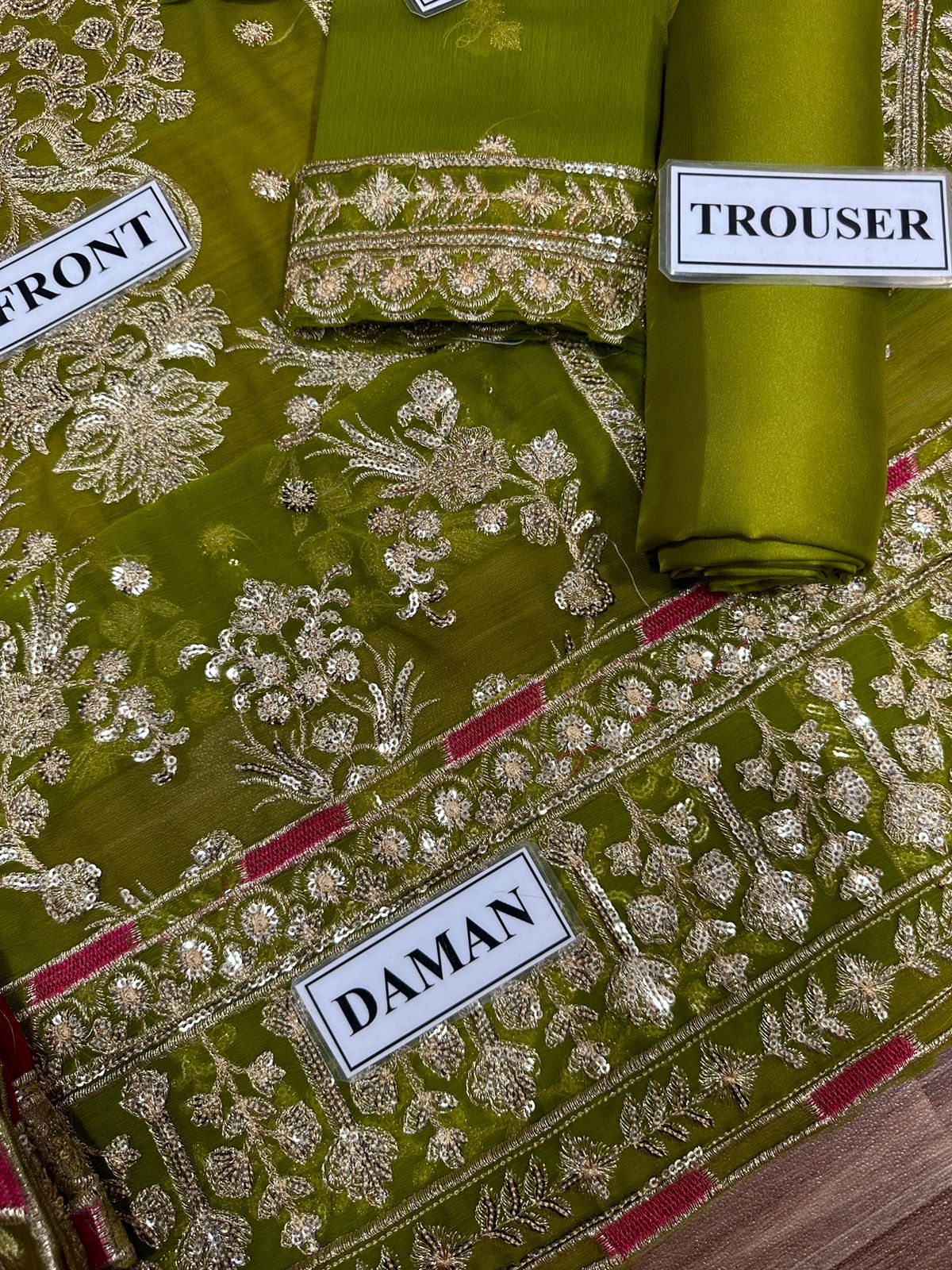 A.J Green Forrmal Collection Semi Pure Chiffon Embroidery 3piece Unstitched