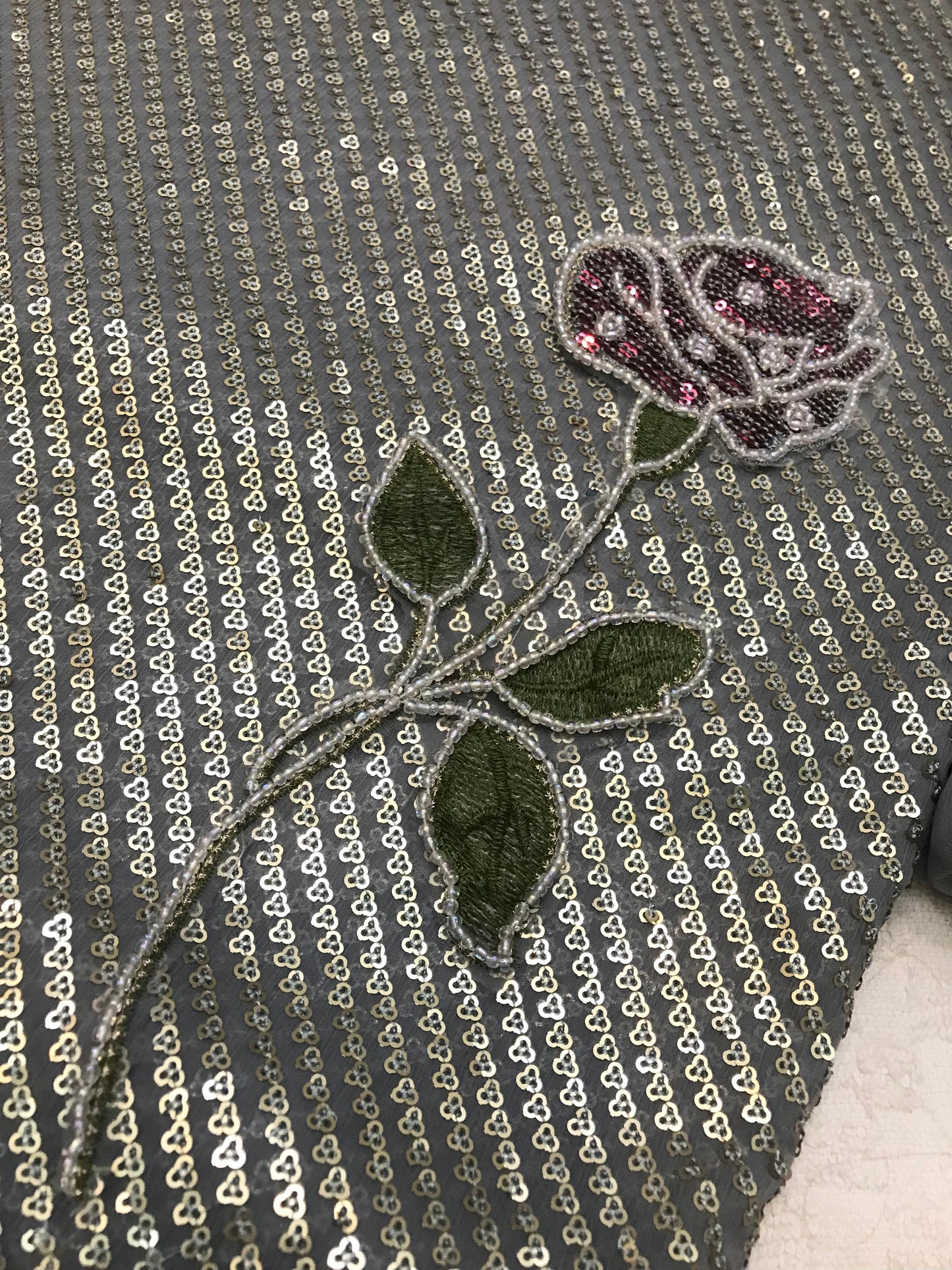 Nureh Grey Formal Collection Luxury Chiffon Embroidery 3piece Unstitched