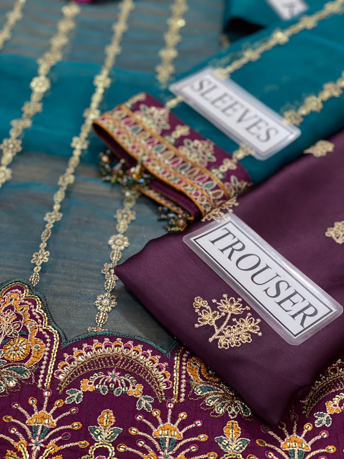 Baroque Chantelle Purple Embroidered Luxury Chiffon 3piece unstitched