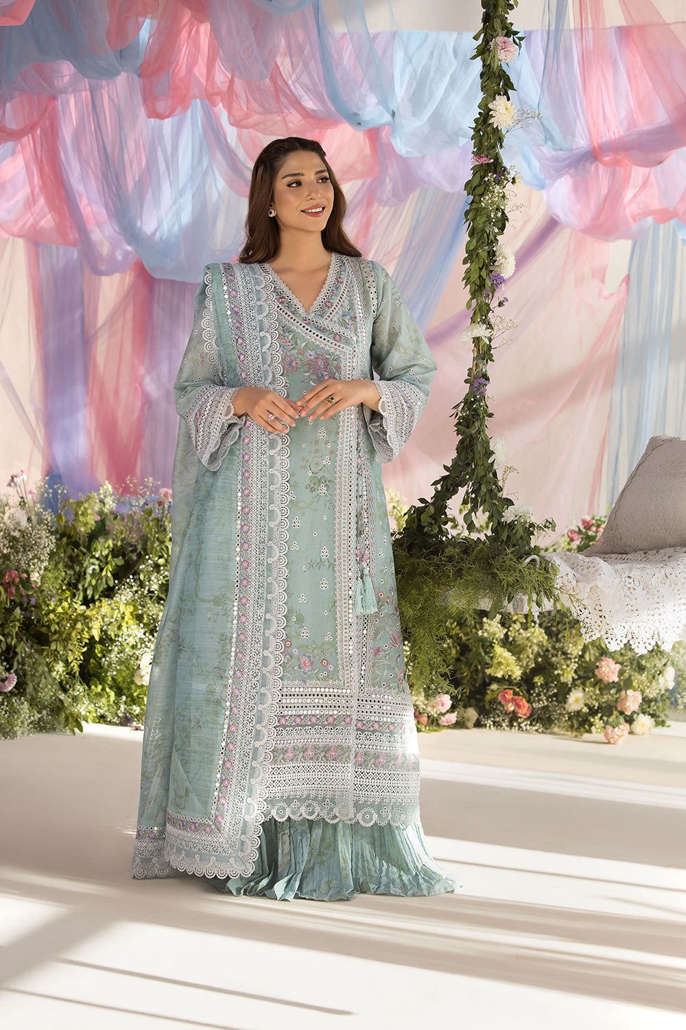 Sobia Nazir MF-SN Chikankari Lawn With Emb Khaddi Net Dupatta Unstitched 3 Piece