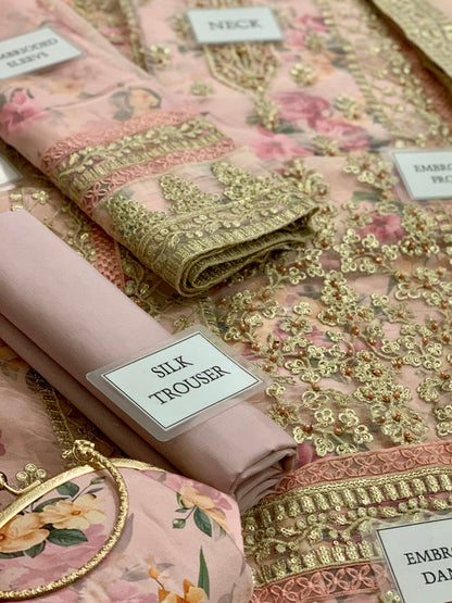 BINT-E-NOOR Light Pink Sami Stitched Formal Collection 3Piece
