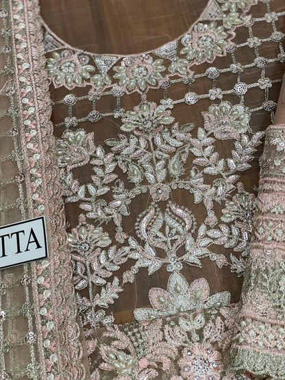 Baroque New Arrival organza Dress Formal Collection 3piece Unstitched