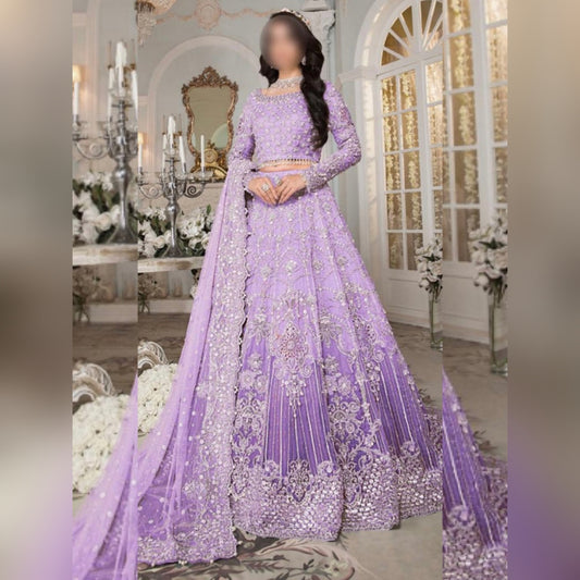 Maria B Purple Wedding Collection Soft Net Maxi Bridal