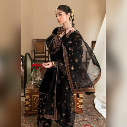 Baroque Black Velvet Formal Collection 3pc