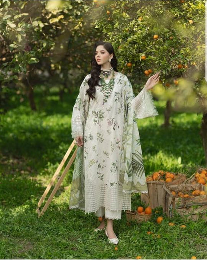 Afrozeh Light Green Embroidery Summer Collection New Arrival 3pc Unstitched