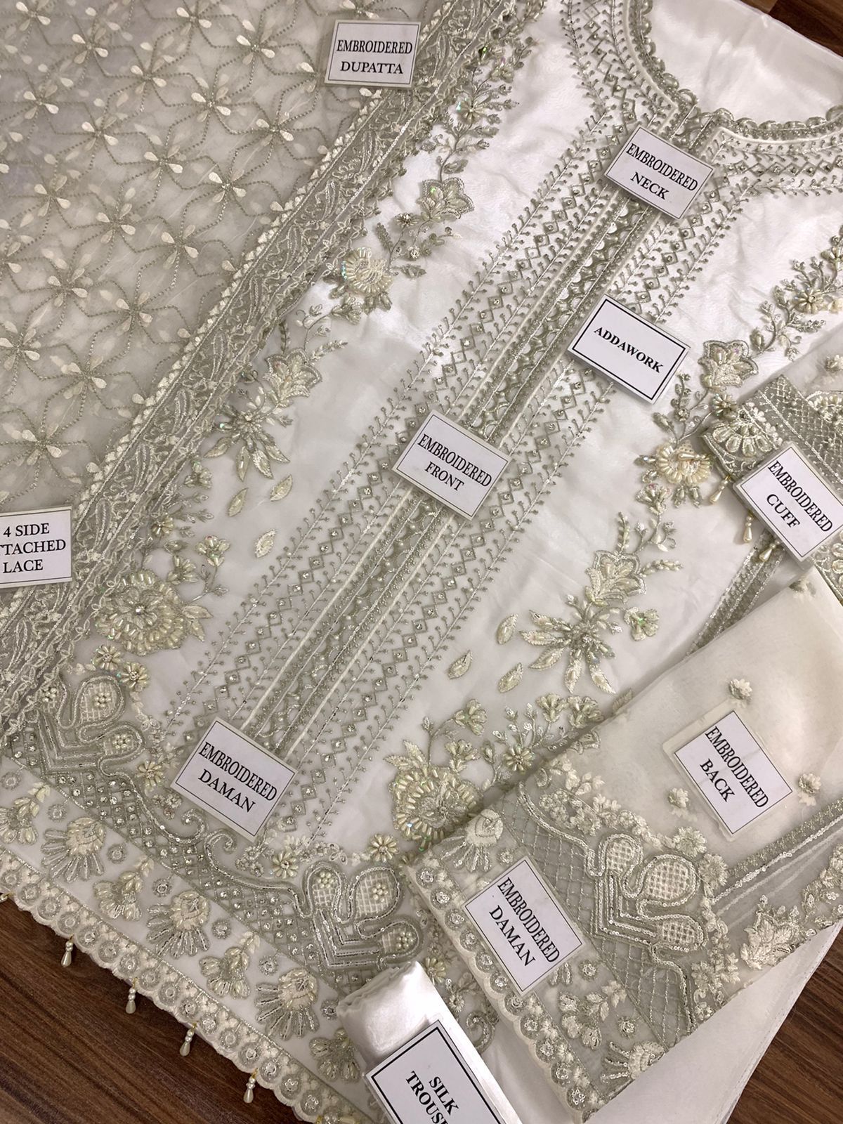 Afrozeh Dastangoi Unstitched Organza Embroidery 3piece Unstitched