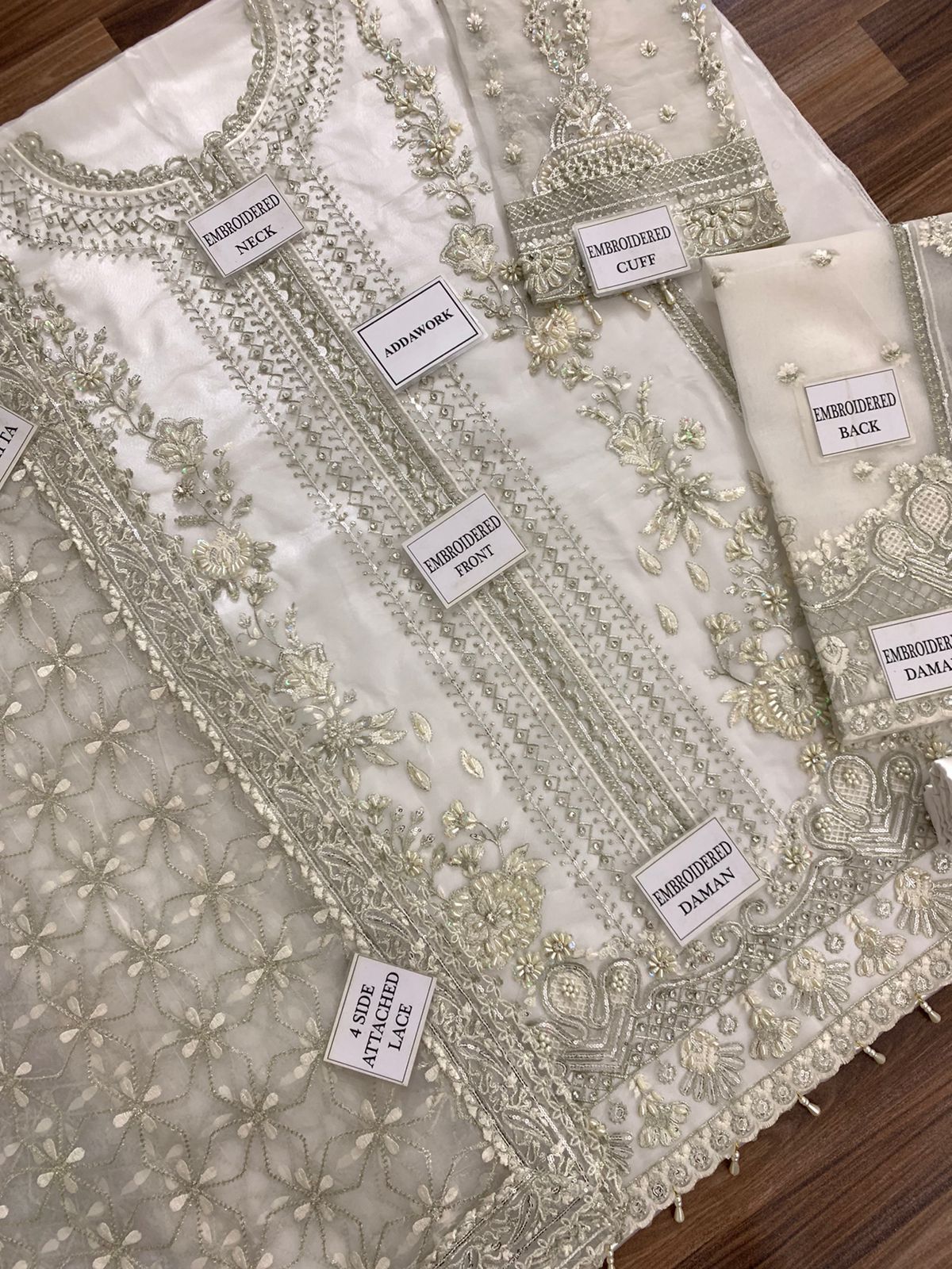 Afrozeh Dastangoi Unstitched Organza Embroidery 3piece Unstitched