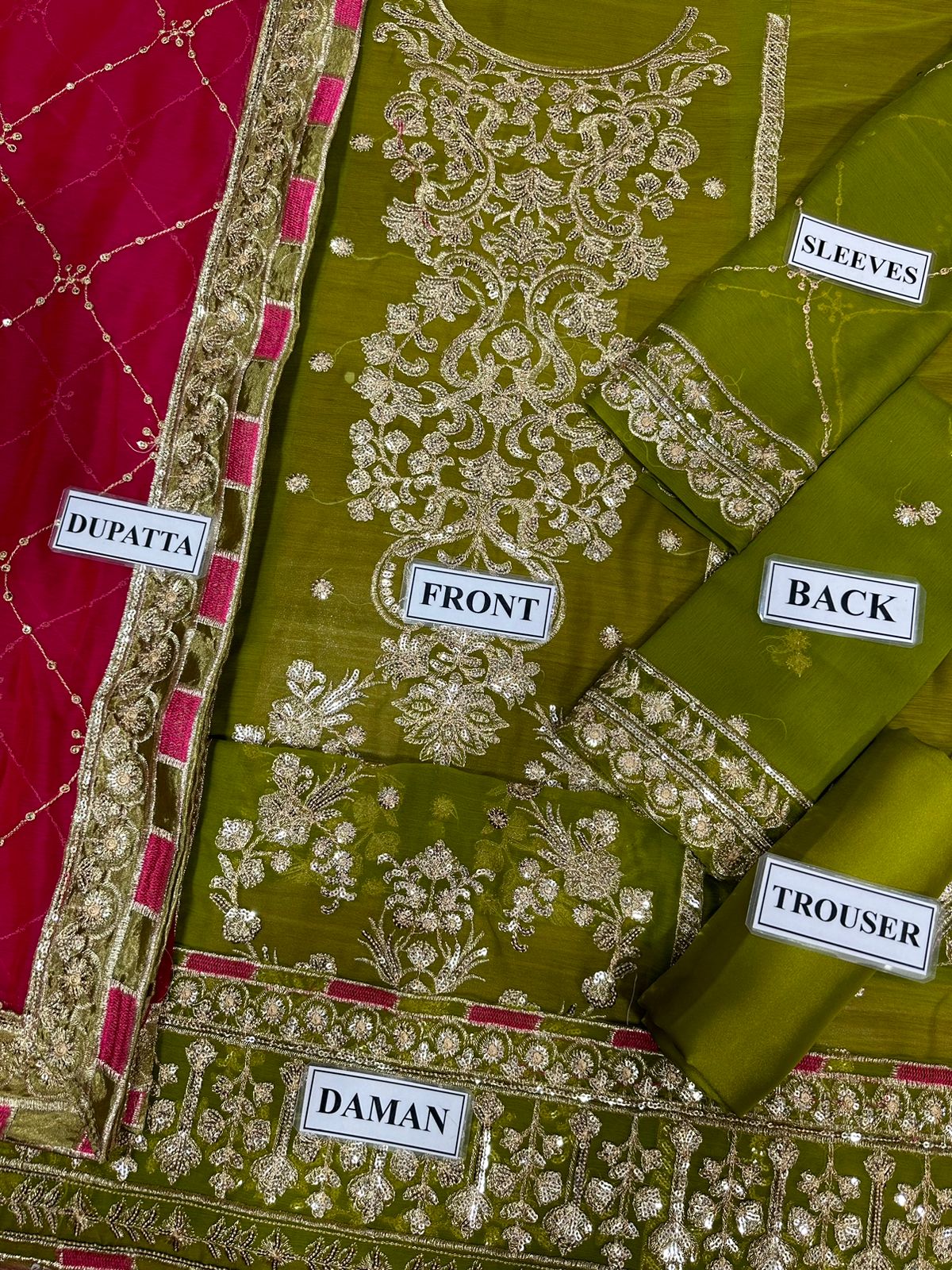 A.J Green Forrmal Collection Semi Pure Chiffon Embroidery 3piece Unstitched