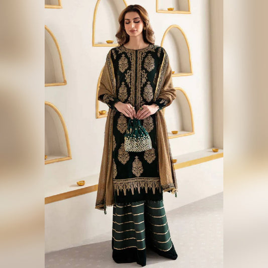 Jazmin Green 9000 Micro Velvet Thread Work Formal Collection