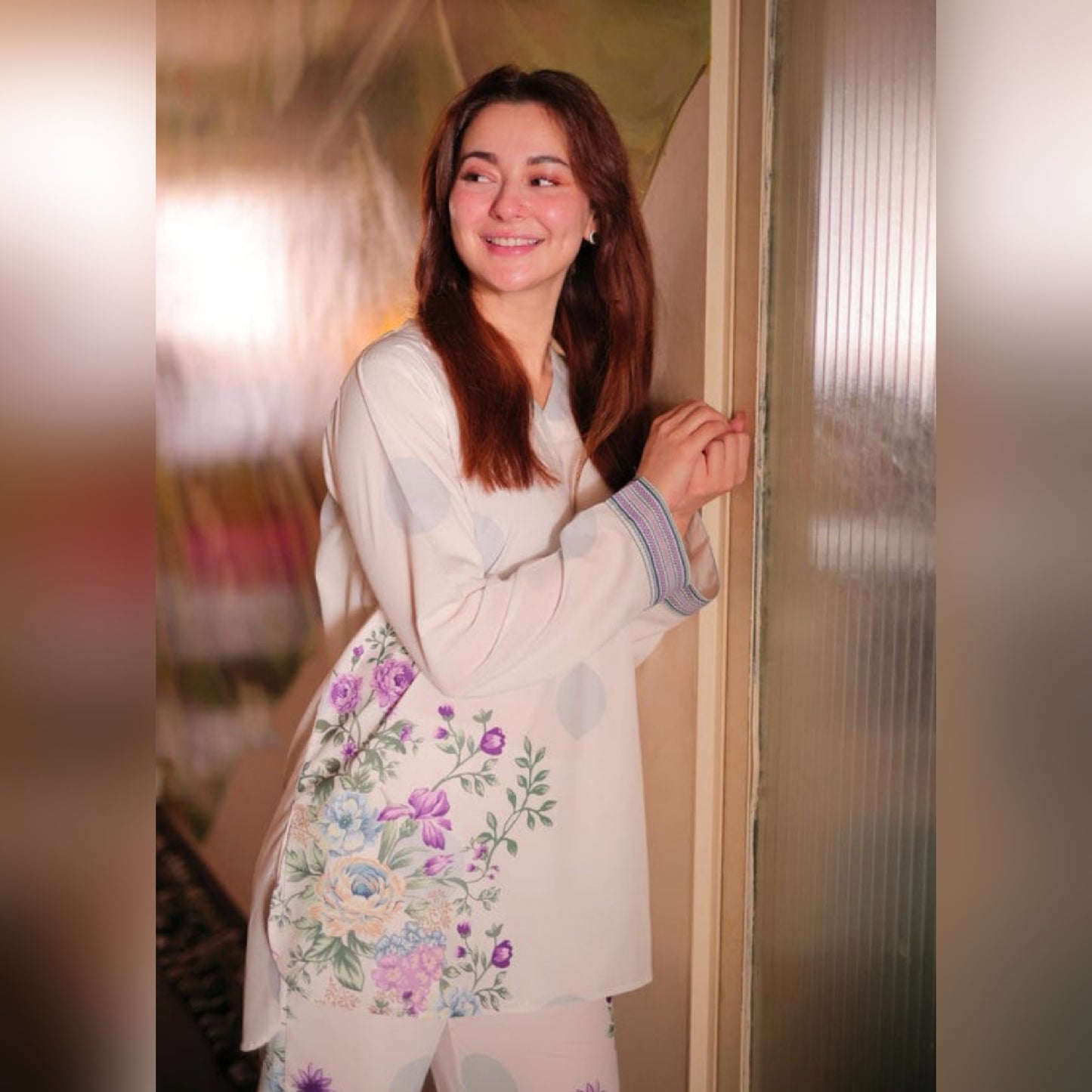 Haniya Amir Wear Silk Digital Print 3piece Unstitched