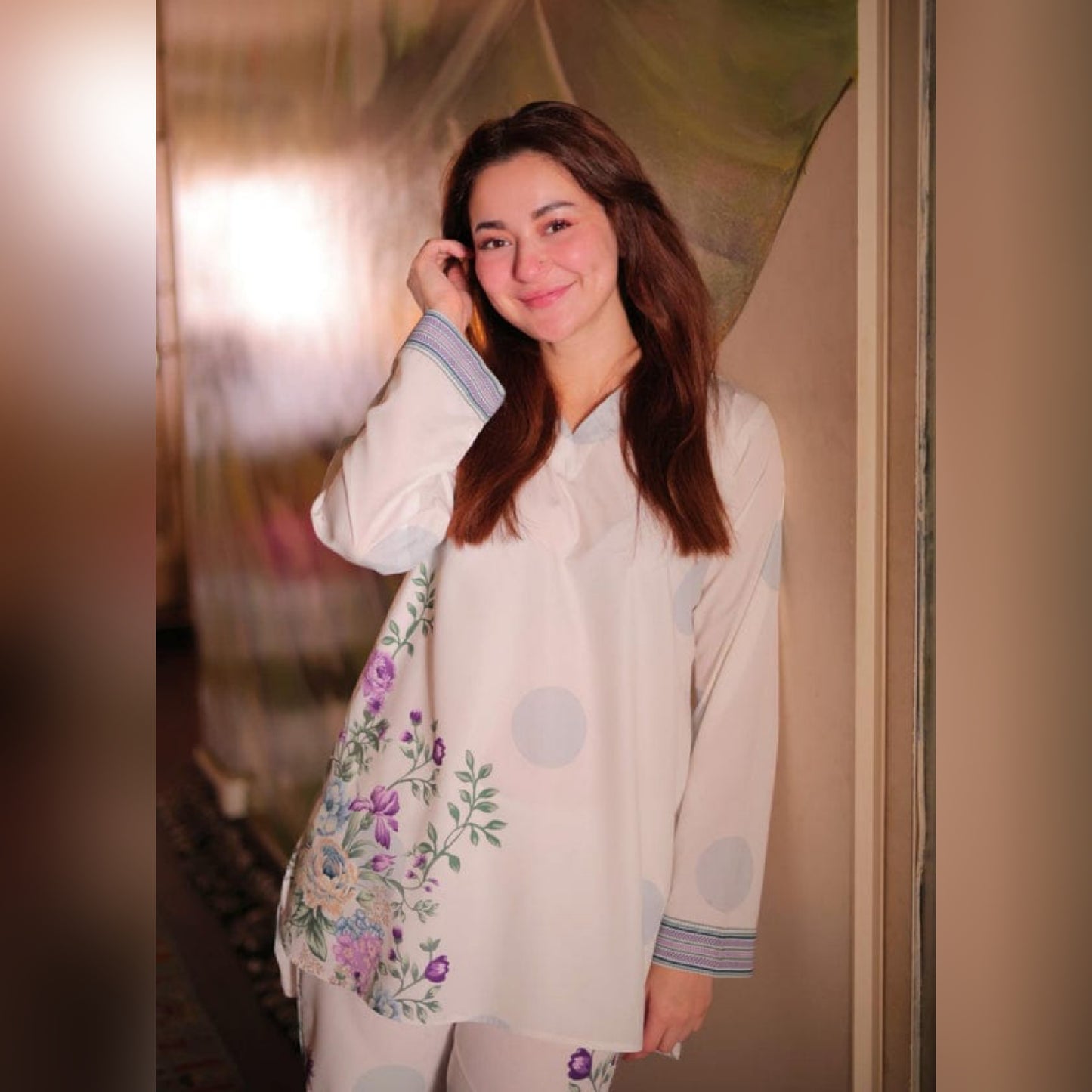 Haniya Amir Wear Silk Digital Print 3piece Unstitched