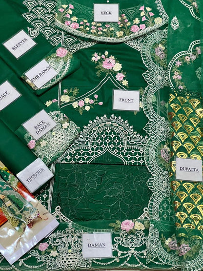 Monaco by parishay Luxury Lawn Embroidery 3Piece Unstitched