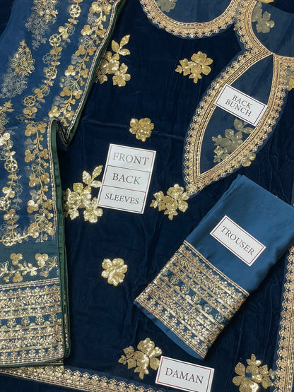 Iznik Zinc Velvet 9000 Micro Formal Collection 3piece Unstitched