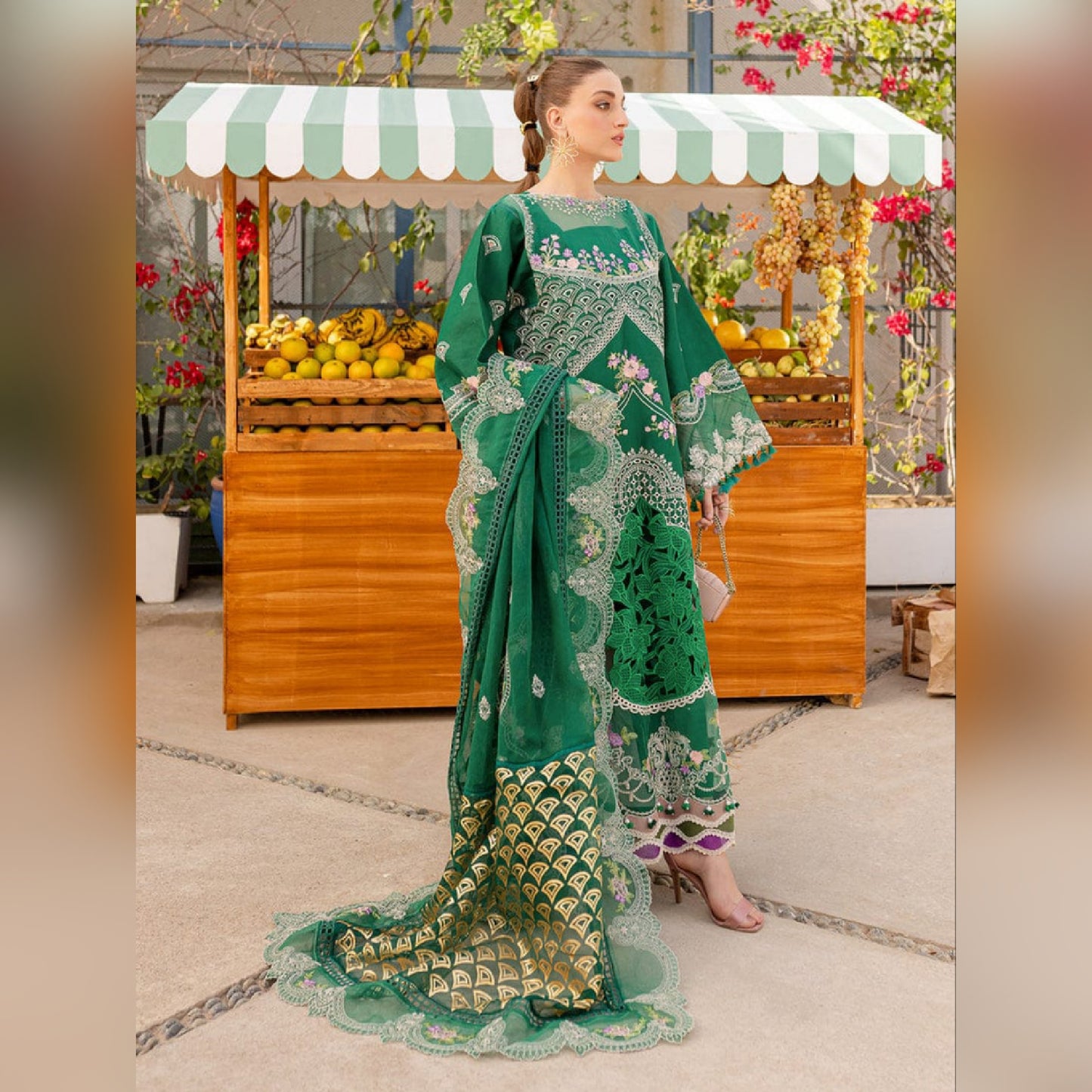 Monaco by parishay Luxury Lawn Embroidery 3Piece Unstitched