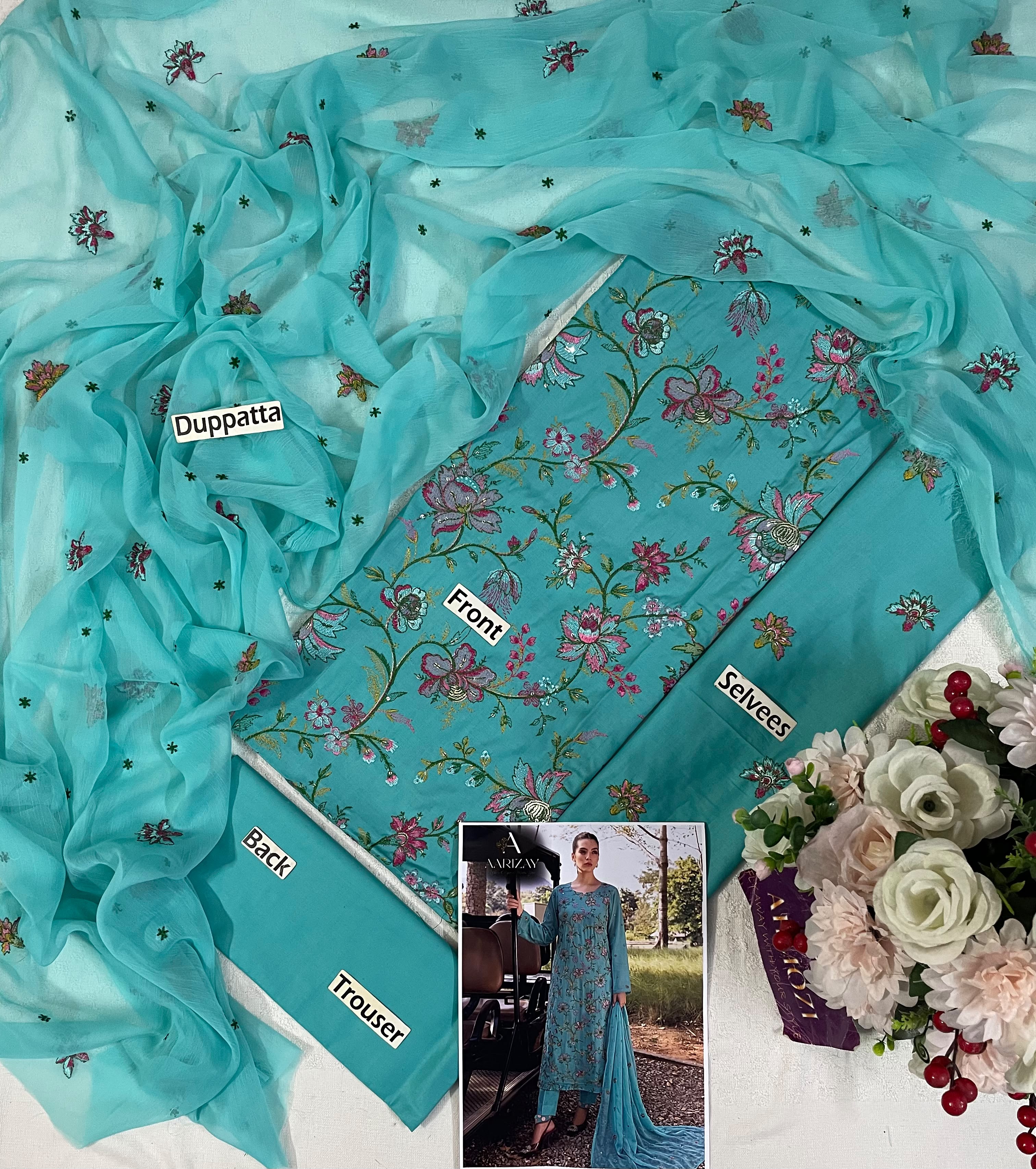 Bareeza MF-2903 Premium Embroidered Lawn With Emb Chiffon Dupatta Unstitched 3 Piece 2026