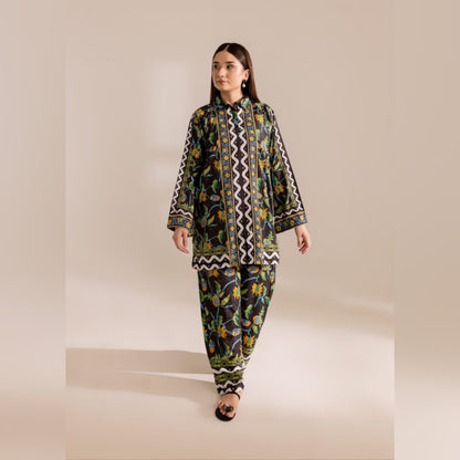 Lulusar black Elegant Digital Printed 3-Piece Swiss Lawn Unstitched