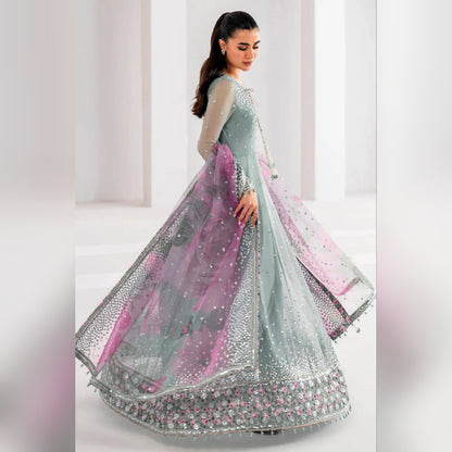 Jazmin Green Chiffon Maxi Wedding Collection Unstitched