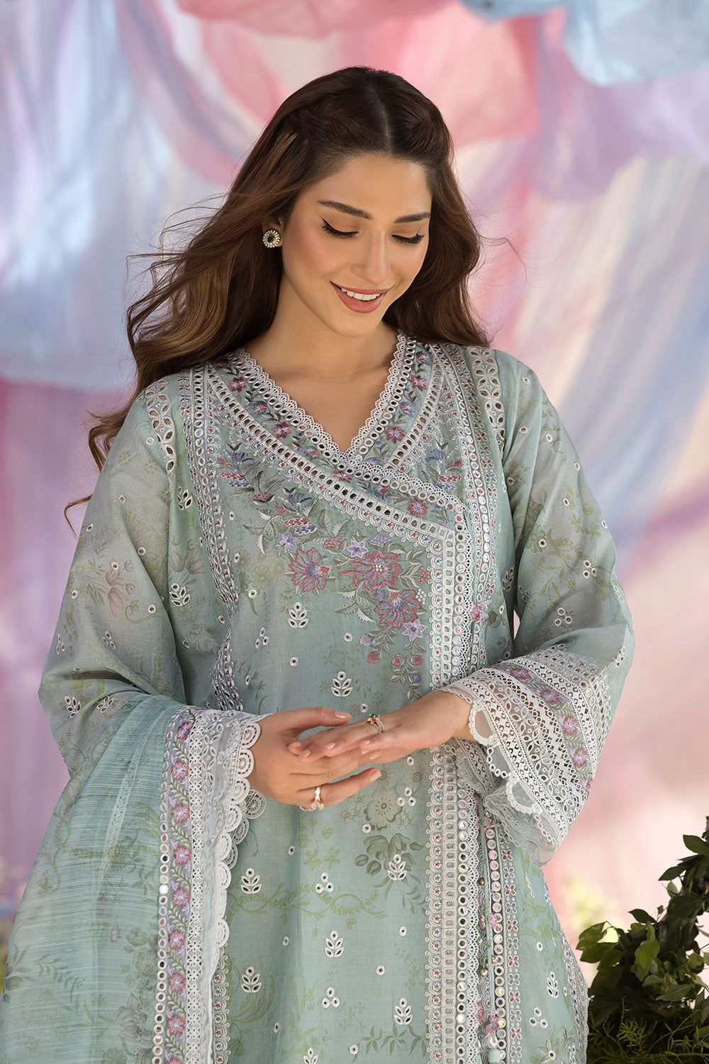 Sobia Nazir MF-SN Chikankari Lawn With Emb Khaddi Net Dupatta Unstitched 3 Piece